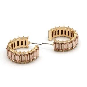 Jocelyn Crystal Baguette Hoops